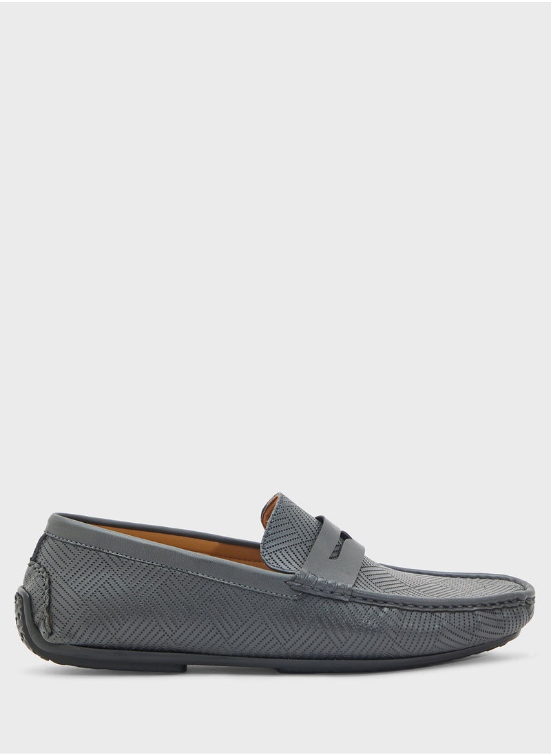 Perforation Detail Casual Loafers