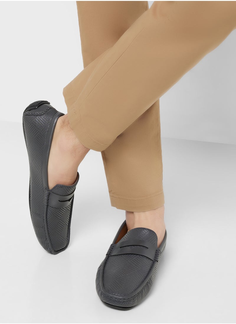 Perforation Detail Casual Loafers