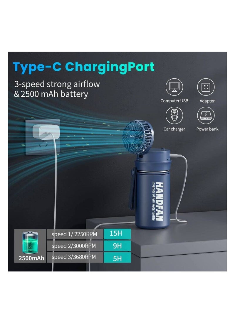 HandFan Water Bottle with Fan 12oz/24oz Hot & Cold