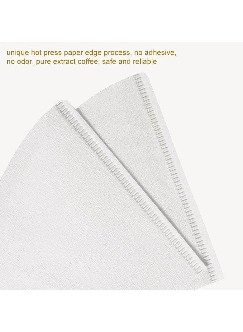 V Shape Coffee Filter Paper 50 Pieces Disposable Pour Over Cone Filters for Home Coffee Grounds