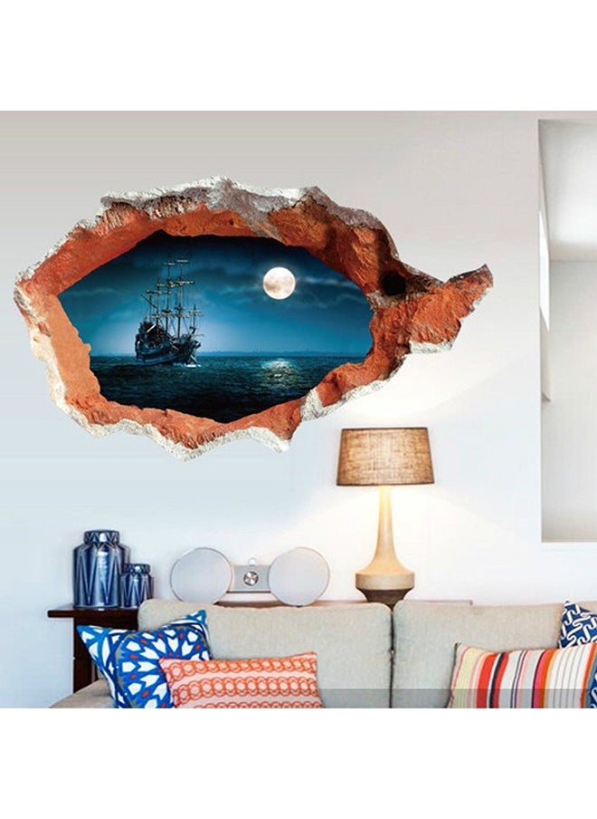 3D Broken Home Wall Art Sticker Multicolour