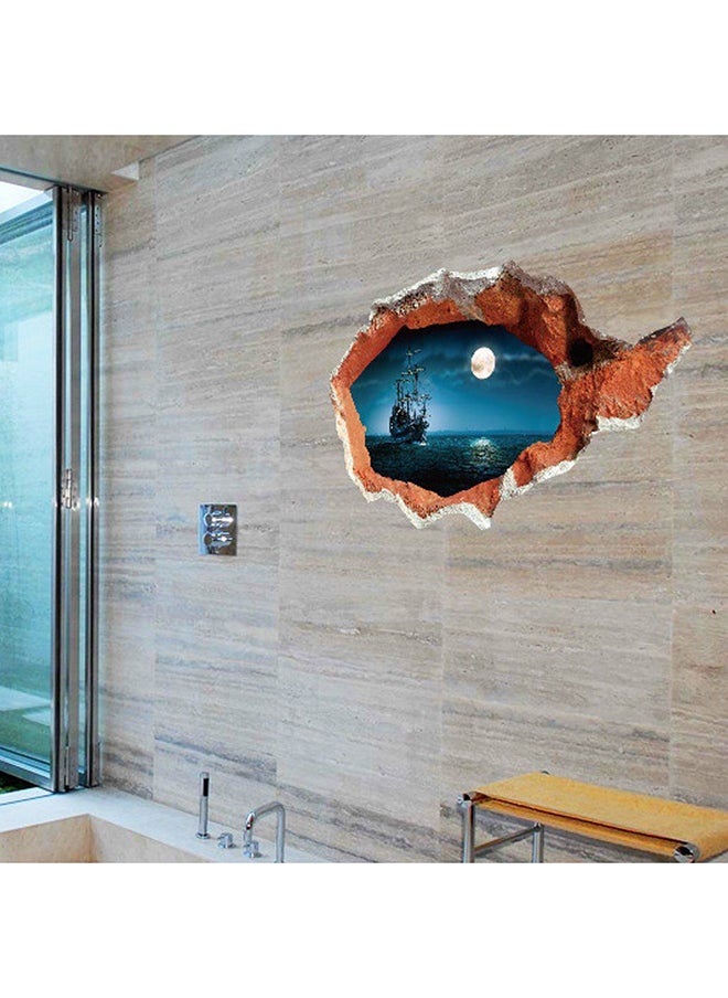 3D Broken Home Wall Art Sticker Multicolour