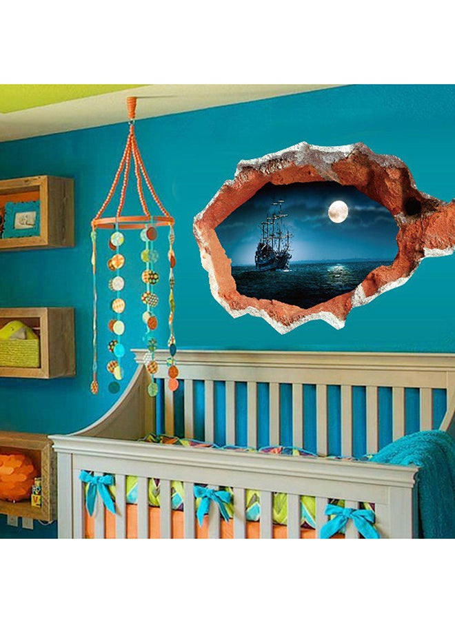 3D Broken Home Wall Art Sticker Multicolour