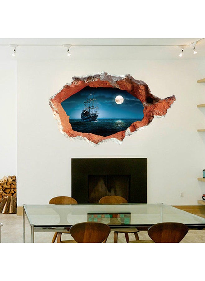 3D Broken Home Wall Art Sticker Multicolour