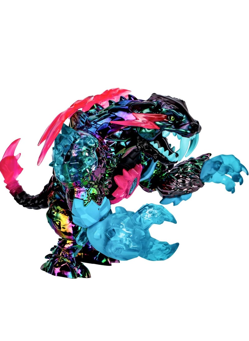 MrBeast Lab Apex Beast Neon Panther Collector Figure, Standing at 6.5 Inches/16.5cm Tall, with Extreme Detailing, Premium Packaging, 13 Points of Articulation and Chomp Jaw