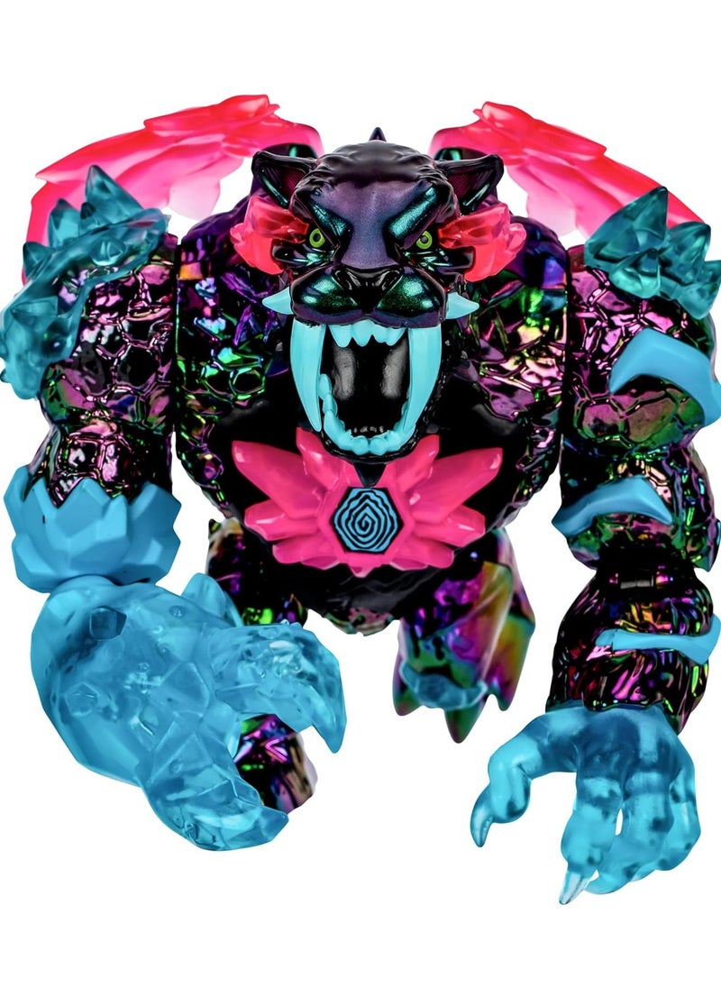MrBeast Lab Apex Beast Neon Panther Collector Figure, Standing at 6.5 Inches/16.5cm Tall, with Extreme Detailing, Premium Packaging, 13 Points of Articulation and Chomp Jaw