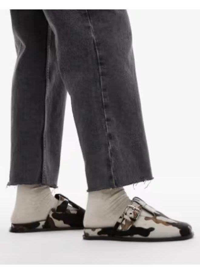 Annie Leather Buckle Clog Sandals