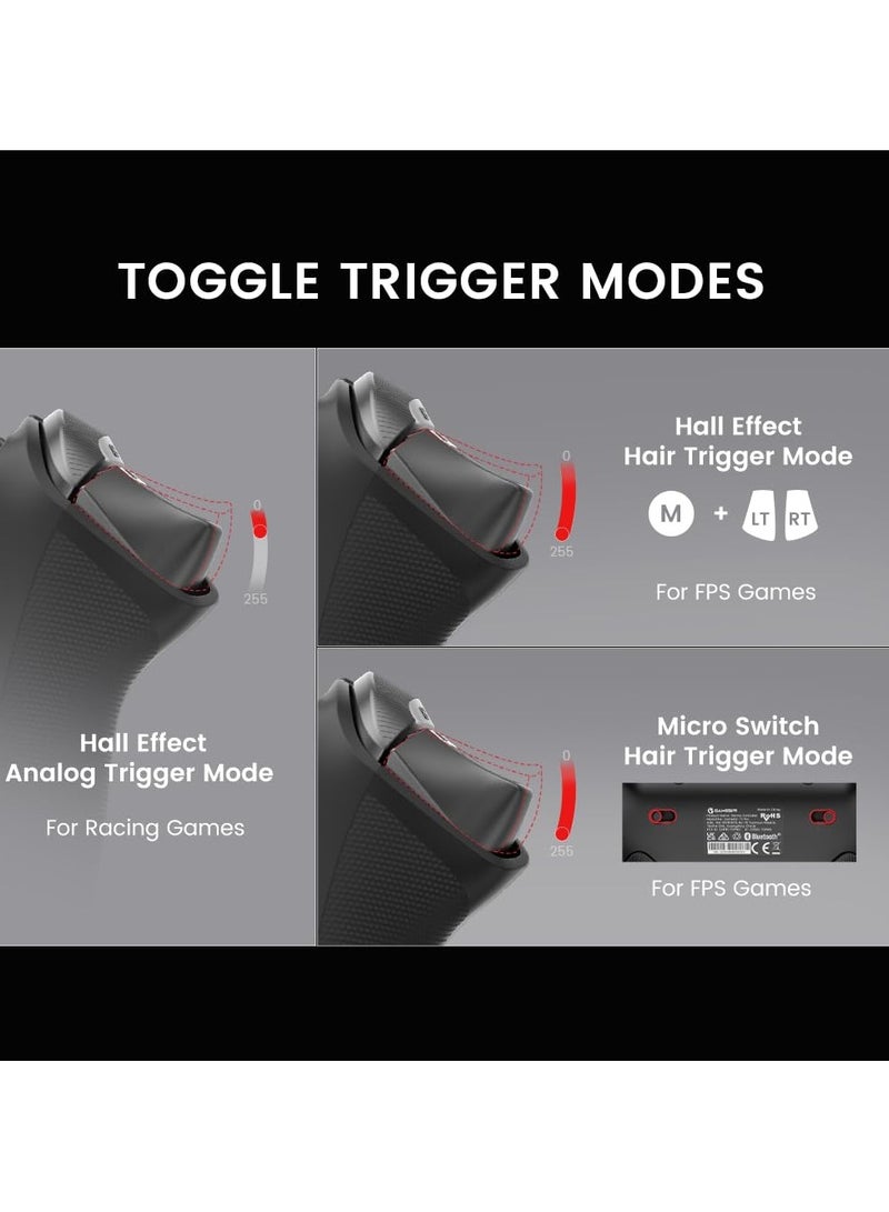Tarantula T3 Pro Wireless Gaming Controller Switchable Face Buttons & Mag-Res TMR Joysticks, 9 Mappable Buttons, RGB Lighting,1200mAh Multi-Platform Controller for Android iOS PC Switch