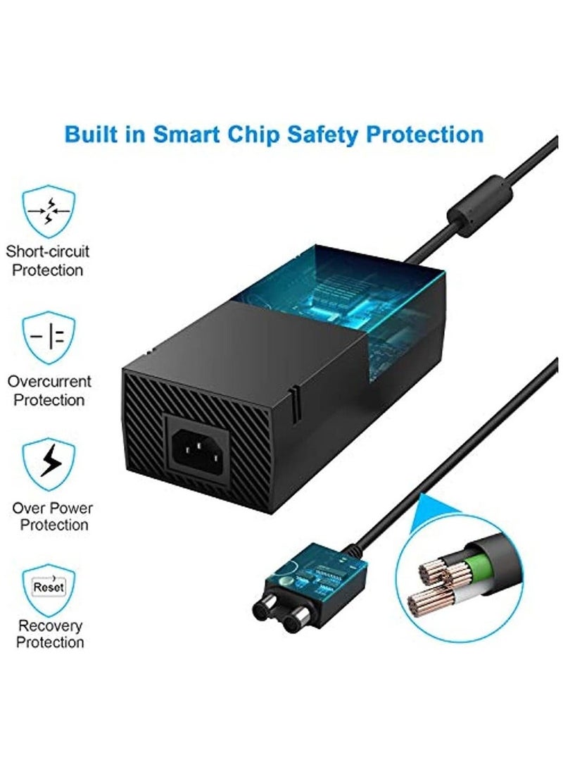 Xbox One Power Brick, Ac Adapter Power Supply Replacement for Xbox One Console, Great Charging Accessory Kit with Cable for Xbox One,100-240v Voltage Ac Cord