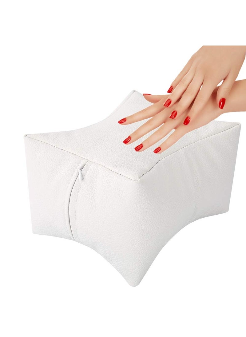 3 Colors Nail Care Pillow Soft Pu Hand  Foot Rest Pillow For Manicure Pedicure Nail Care Arm Rest Hand Rest Pillow For Home And Beauty Salon UseWhite