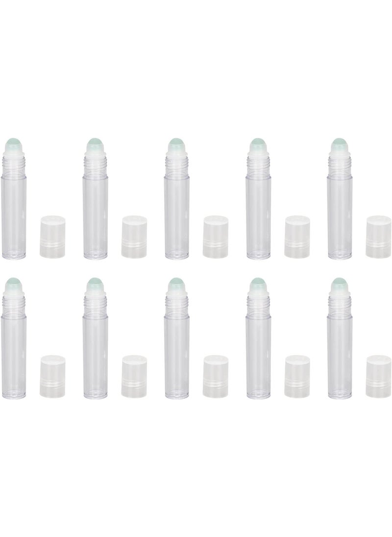 Empty Bottle, 10pcs 7ML Roll On Bottle, Plastic Travel Portable Empty Refillable Perfume Essential Oil Roller Bottles