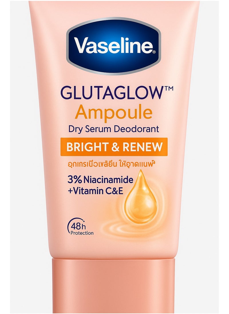 Vaseline GlutaGlow Bright & Renew Serum Deodorant | 3% Niacinamide + Vitamin C & E | Skin Brightening & 48 Hour Sweat Protection