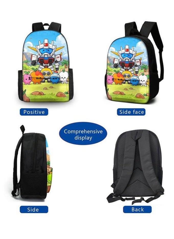 Three-piece set of cartoon characters (schoolbag, for students) - 1048