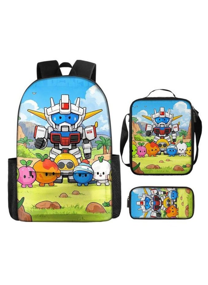 Three-piece set of cartoon characters (schoolbag, for students) - 1048