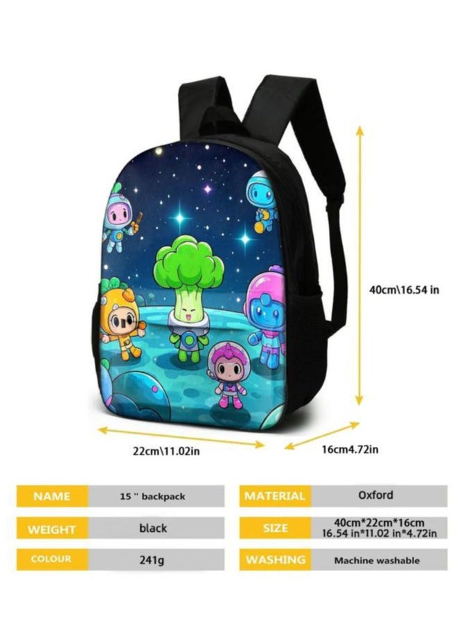 Cartoon three-piece schoolbag with front pocket - 1465