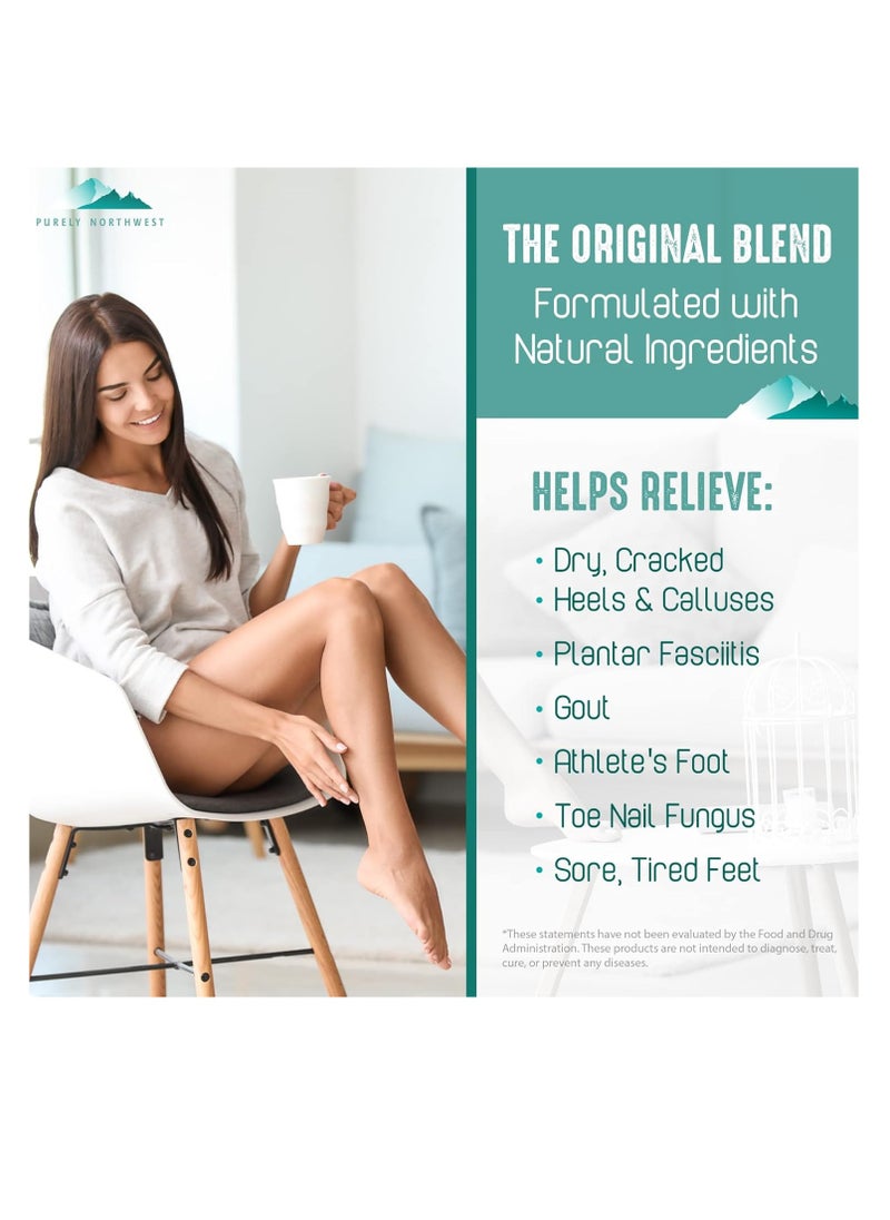 Tea Tree Oil & Peppermint Foot Soak with Epsom Salt-for Stubborn Foot Odor, Athletes Foot Burning & Itching, Damaged Discolored Nails-A Natural Callus Remover 16 Ounces