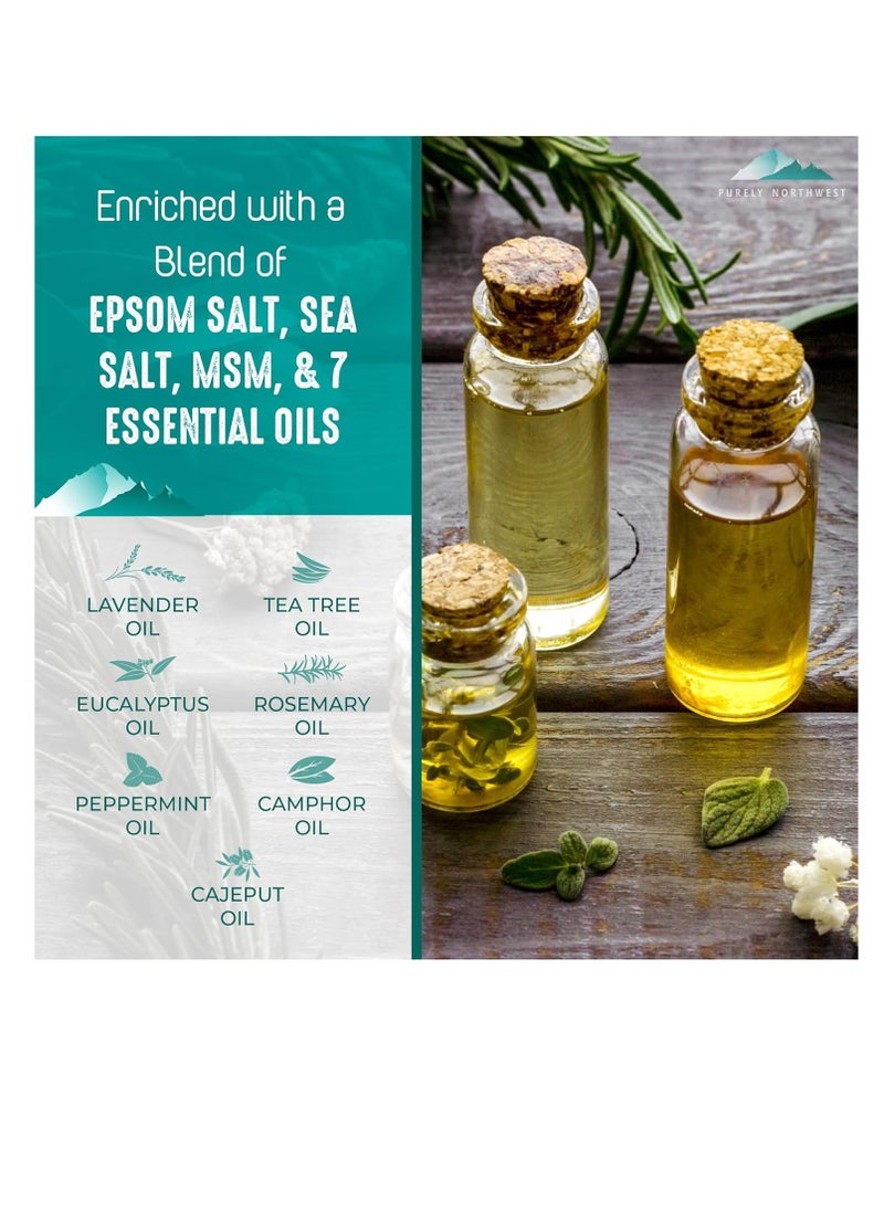 Tea Tree Oil & Peppermint Foot Soak with Epsom Salt-for Stubborn Foot Odor, Athletes Foot Burning & Itching, Damaged Discolored Nails-A Natural Callus Remover 16 Ounces
