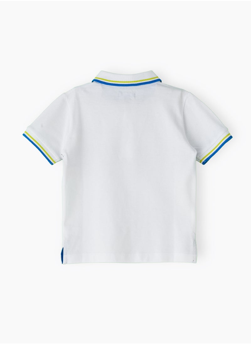 Boys' Multicolour Striped Cotton Polo Shirt