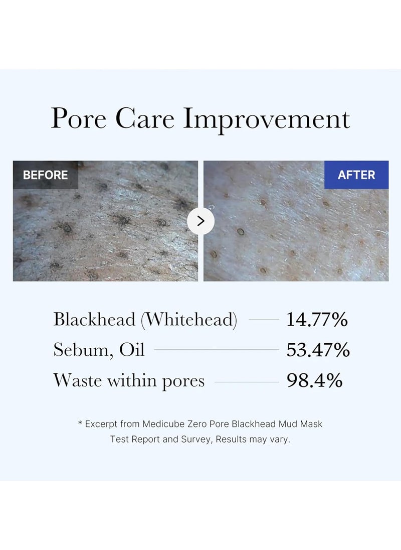 Zero Pore Blackhead Mud Facial Mask, Skin Cooling & Pore Tightening, 3-Minute Quick Dry, AHA BHA PHA, Deep Cleansing Clay, Korean Face Mask | 3.52 oz
