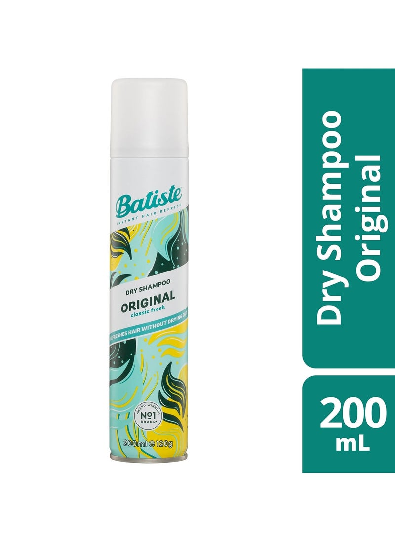 Instant Hair Refresh Dry Shampoo Clean & Classic Original Fragrance, Absorb Oil Between Washes, Waterless Shampoo - 200 ml