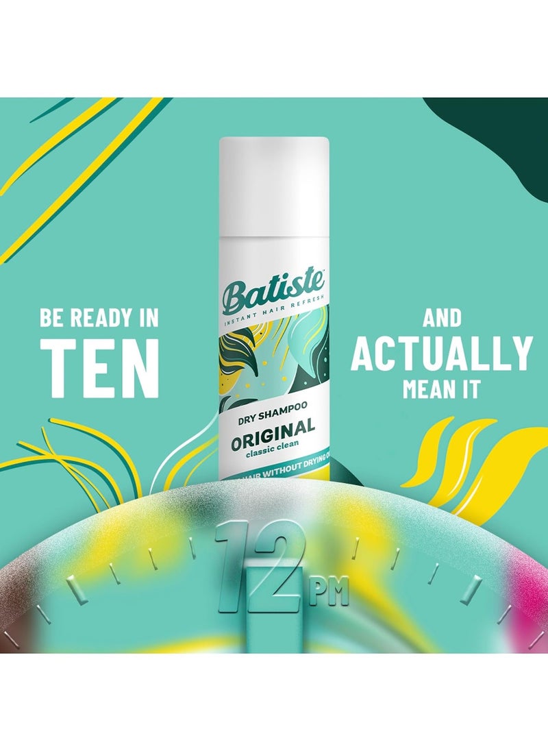 Instant Hair Refresh Dry Shampoo Clean & Classic Original Fragrance, Absorb Oil Between Washes, Waterless Shampoo - 200 ml