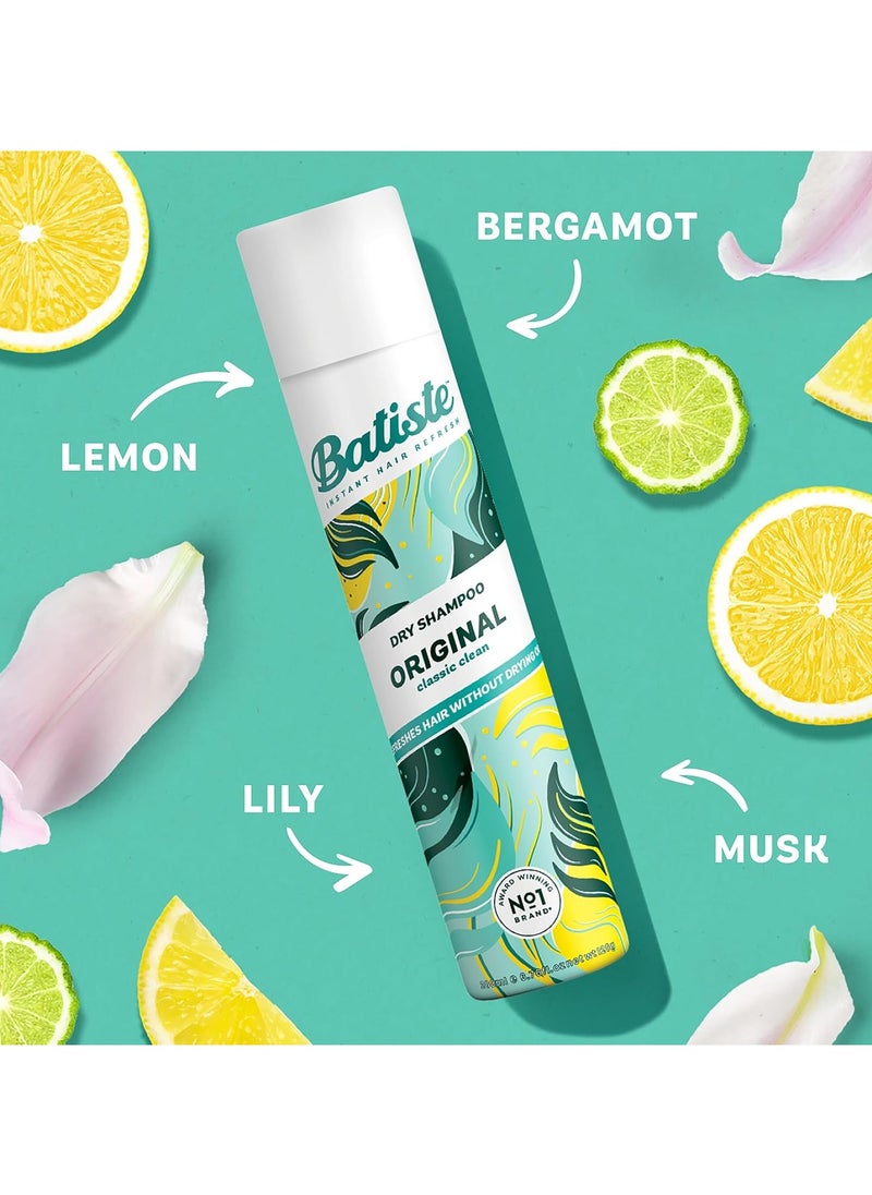 Instant Hair Refresh Dry Shampoo Clean & Classic Original Fragrance, Absorb Oil Between Washes, Waterless Shampoo - 200 ml