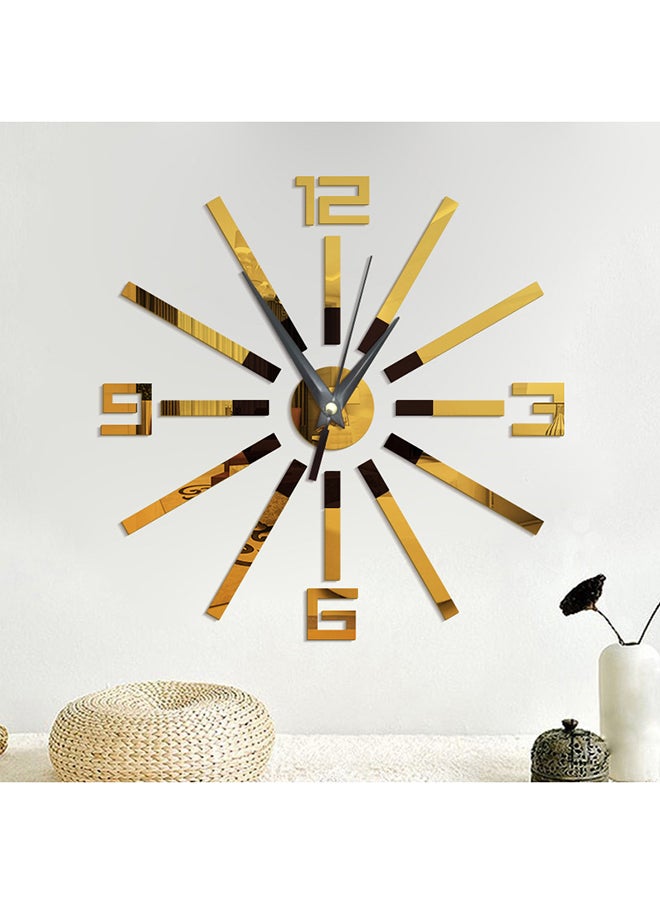 Artistic Frameless Modern Designed Mirror Surface Wall Clock Gold 25.6x25.6cm