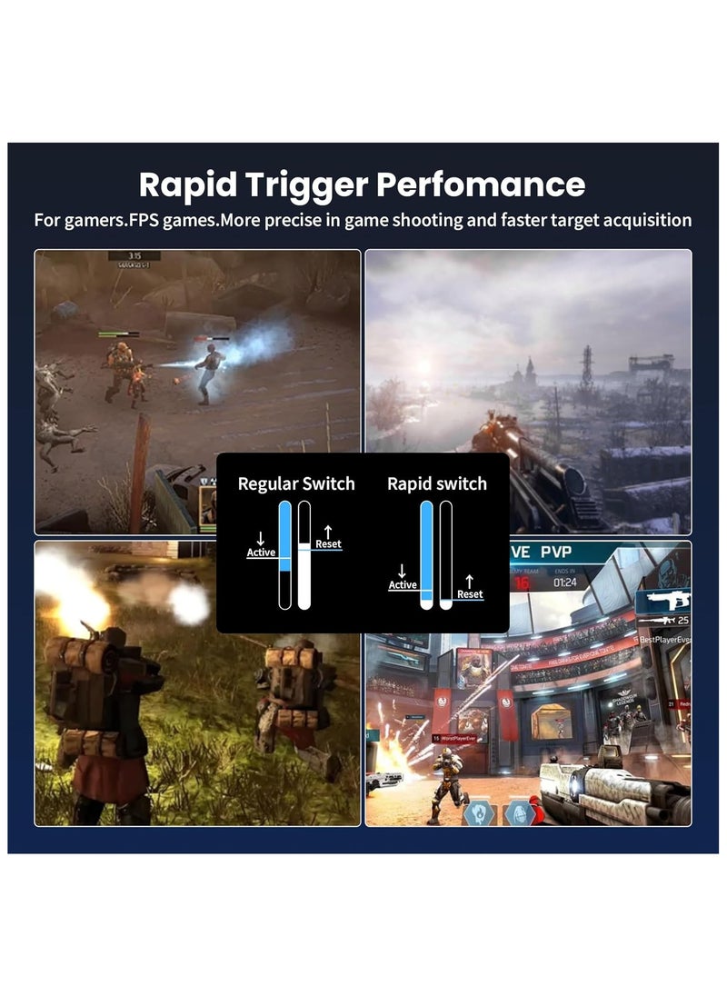 ATTACK SHARK X68 HE 8KHZ Rapid Trigger Keyboard Magnetic Switch,0.01 mm RT Accuracy,Wired RGB 60% Gaming Keyboard TKL with Adjustable Actuation,Snap Tap,Coiled Cable,for PC/Mac(Black)