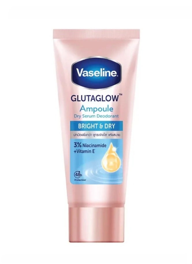 Vaseline GlutaGlow Ampoule Dry Serum Deodorant | Underarm Brightening with Niacinamide & Vitamin E | 48h Protection – 40ml
