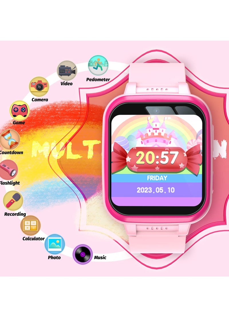 Kids Smart Watch Girls, Gifts For 3-10 Year Old Girls Dual Camera Touchscreen Smart Watch For Kids With Music Player, Educational Toys Toddles Birthday Gift For Girls Ages 6 7 8