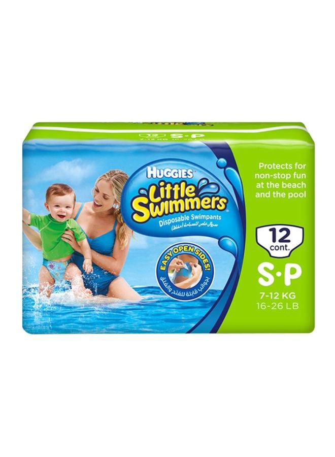 Little Swimmer Disposable Swim Pants Diapers, 7 - 12 Kg, 96 Count ( 8 x 12 Pack ) - Small, Easy Open Sides