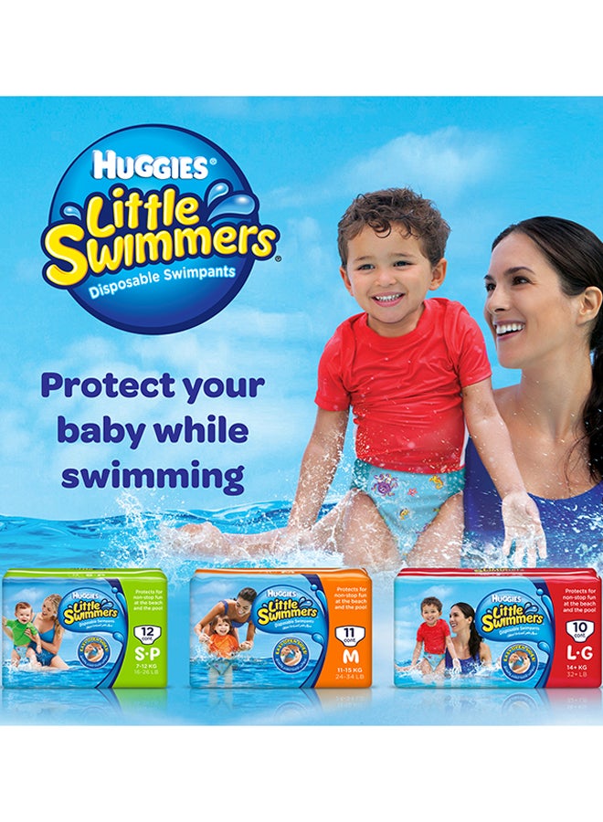 Little Swimmer Disposable Swim Pants Diapers, 7 - 12 Kg, 96 Count ( 8 x 12 Pack ) - Small, Easy Open Sides