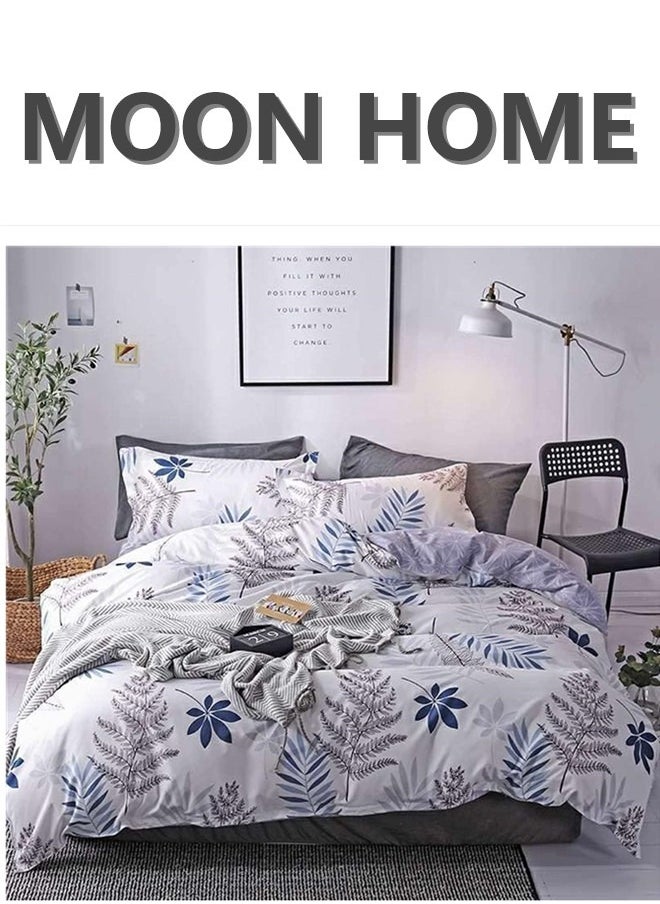 King/Queen/Single size Soft and Breathable Microfiber Hypoallergenic Beautiful Design Duvet Cover Set ,set includes 1 Comforter Cover, 1 Fitted Bedsheet, 4 Pillowcases