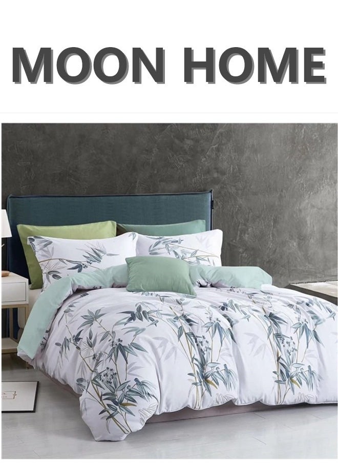 King/Queen/Single size Soft and Breathable Microfiber Hypoallergenic Beautiful Design Duvet Cover Set ,set includes 1 Comforter Cover, 1 Fitted Bedsheet, 4 Pillowcases