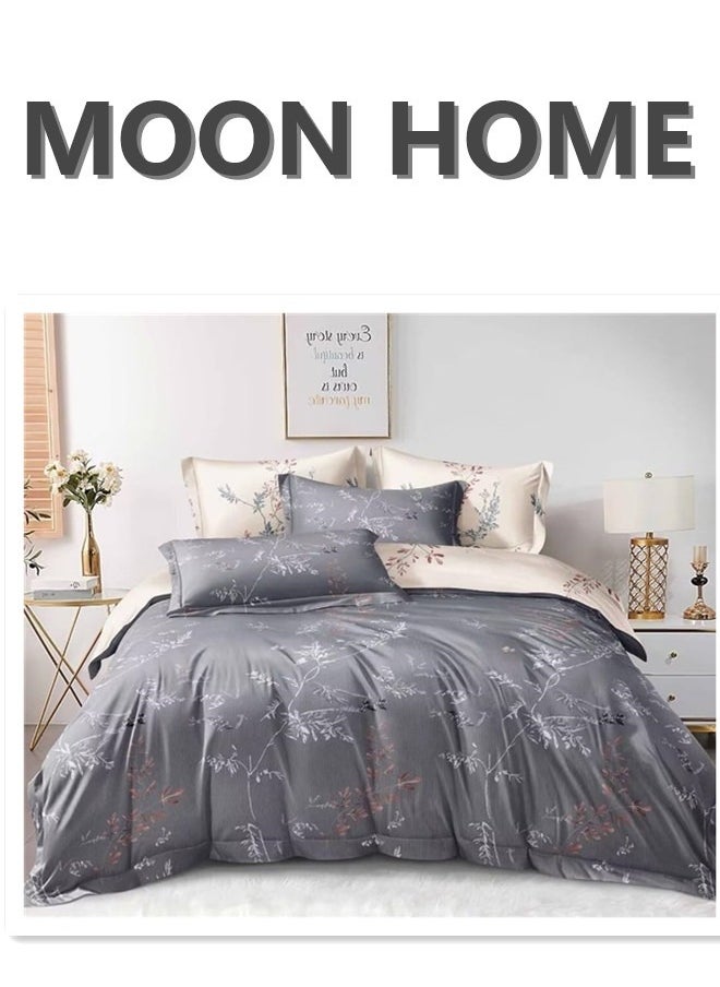 King/Queen/Single size Soft and Breathable Microfiber Hypoallergenic Beautiful Design Duvet Cover Set ,set includes 1 Comforter Cover, 1 Fitted Bedsheet, 4 Pillowcases