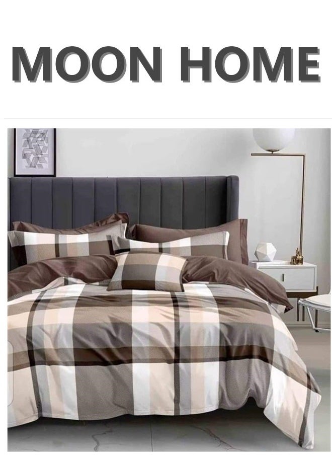 King/Queen/Single size Soft and Breathable Microfiber Hypoallergenic Beautiful Design Duvet Cover Set ,set includes 1 Comforter Cover, 1 Fitted Bedsheet, 4 Pillowcases