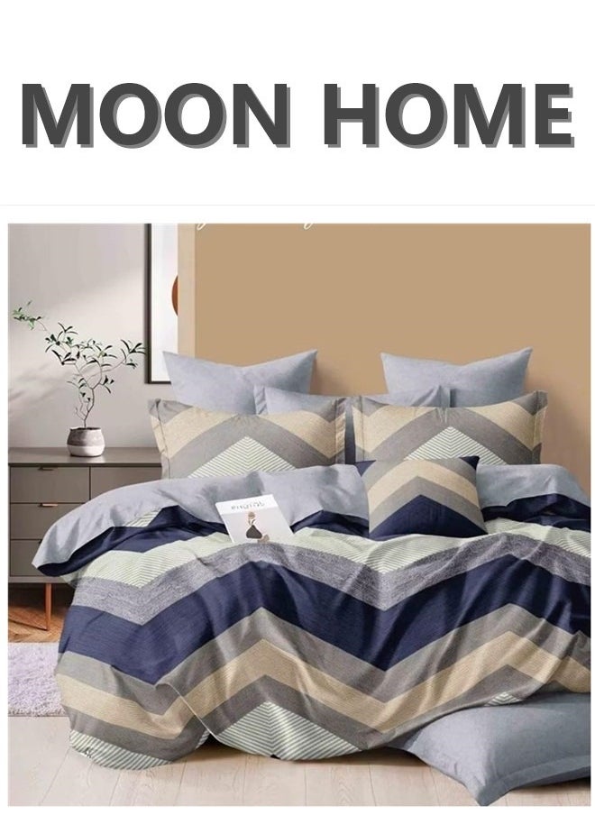 King/Queen/Single size Soft and Breathable Microfiber Hypoallergenic Beautiful Design Duvet Cover Set ,set includes 1 Comforter Cover, 1 Fitted Bedsheet, 4 Pillowcases