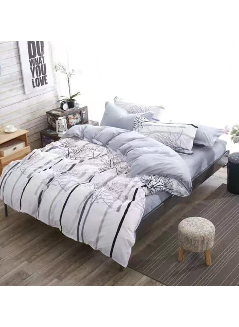 King/Queen/Single size Soft and Breathable Microfiber Hypoallergenic Beautiful Design Duvet Cover Set ,set includes 1 Comforter Cover, 1 Fitted Bedsheet, 4 Pillowcases