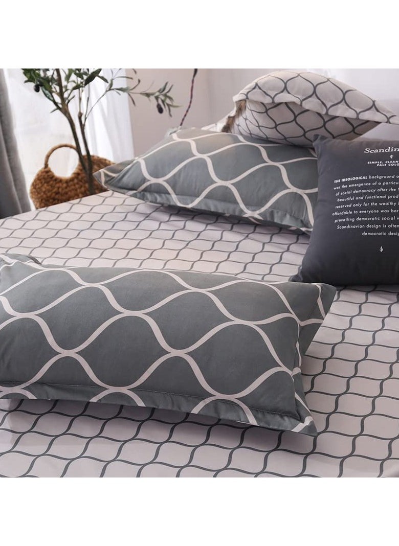 King/Queen/Single size Soft and Breathable Microfiber Hypoallergenic Beautiful Design Duvet Cover Set ,set includes 1 Comforter Cover, 1 Fitted Bedsheet, 4 Pillowcases