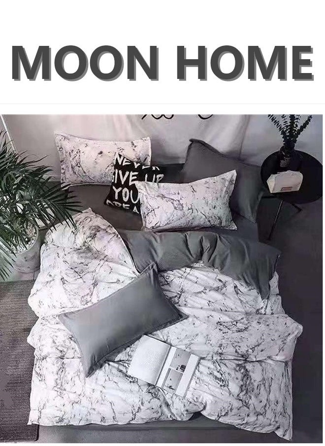 King/Queen/Single size Soft and Breathable Microfiber Hypoallergenic Beautiful Design Duvet Cover Set ,set includes 1 Comforter Cover, 1 Fitted Bedsheet, 4 Pillowcases