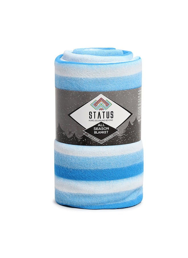 All Season Multipurpose Polar Fleece/Summer AC Blanket/Single Bed Blanket/Light Weight Blanket, Blue, 130 X 215 Cm