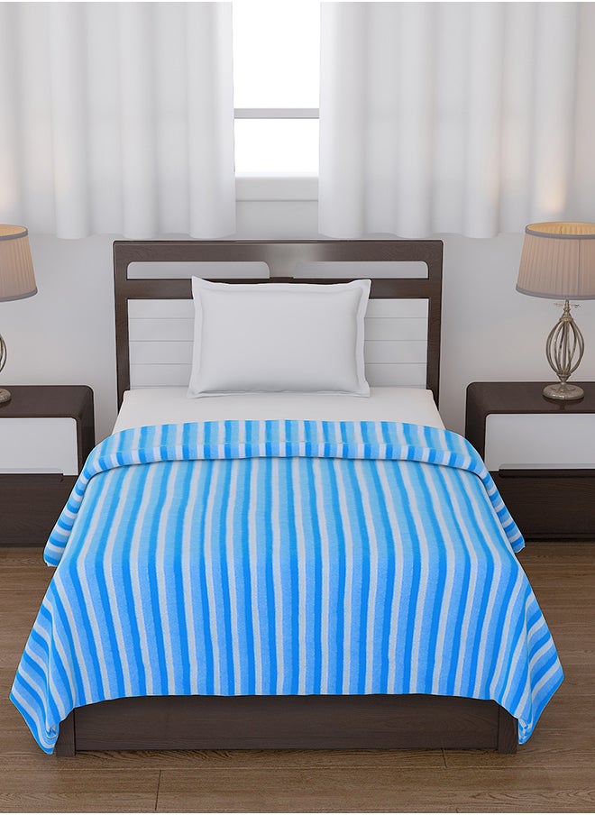 All Season Multipurpose Polar Fleece/Summer AC Blanket/Single Bed Blanket/Light Weight Blanket, Blue, 130 X 215 Cm