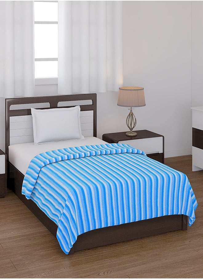 All Season Multipurpose Polar Fleece/Summer AC Blanket/Single Bed Blanket/Light Weight Blanket, Blue, 130 X 215 Cm