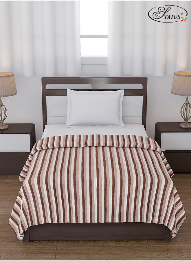 All Season Multipurpose Polar Fleece/Summer AC Blanket/Single Bed Blanket/Light Weight Blanket, Brown, 130 X 215 Cm