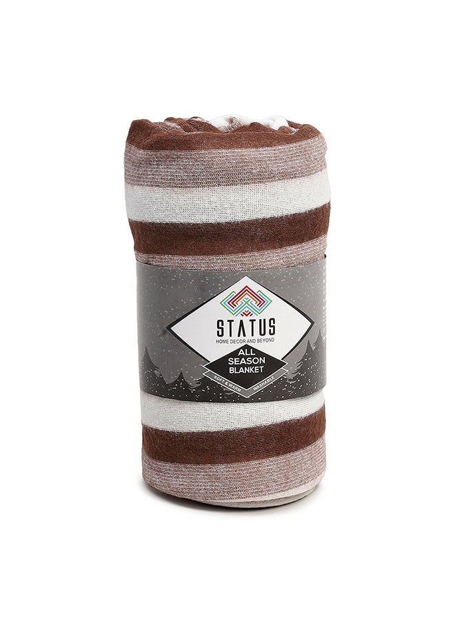 All Season Multipurpose Polar Fleece/Summer AC Blanket/Single Bed Blanket/Light Weight Blanket, Brown, 130 X 215 Cm