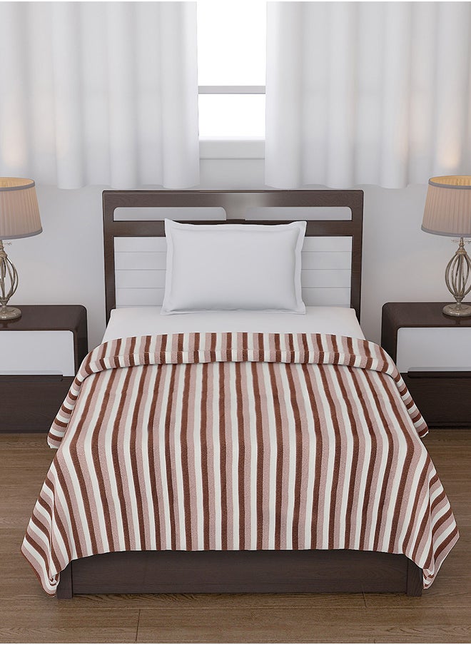All Season Multipurpose Polar Fleece/Summer AC Blanket/Single Bed Blanket/Light Weight Blanket, Brown, 130 X 215 Cm