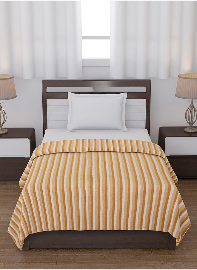 All Season Multipurpose Polar Fleece/Summer AC Blanket/Single Bed Blanket/Light Weight Blanket, Yellow, 130 X 215 Cm