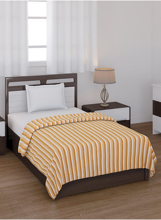 All Season Multipurpose Polar Fleece/Summer AC Blanket/Single Bed Blanket/Light Weight Blanket, Yellow, 130 X 215 Cm
