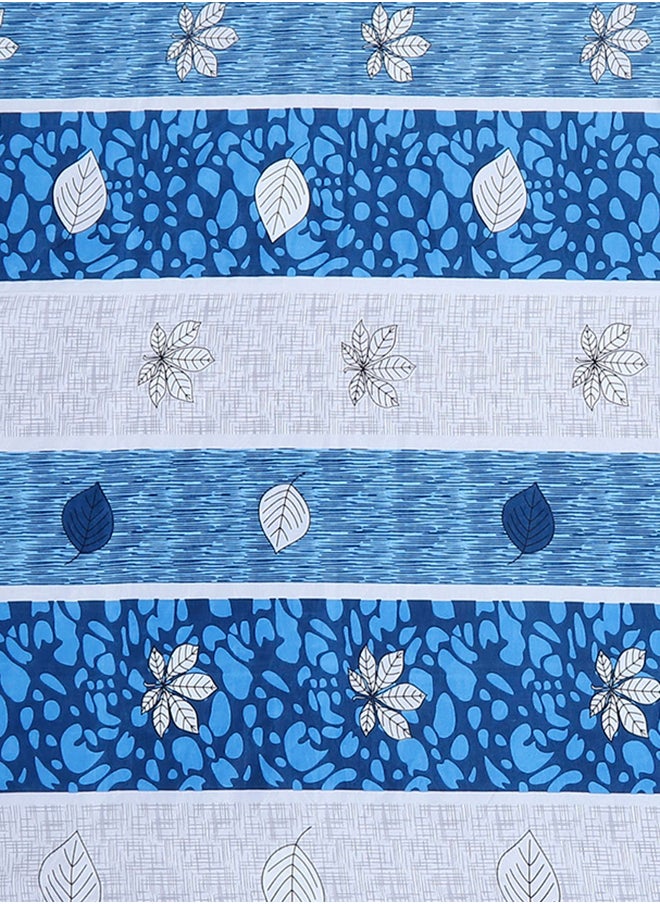 Cotton Rich Double Bedsheet with 2 Pillow Covers for Bed Room, Home, Hotel-120 GSM, Blue Stripes, 210 X 215 Cm