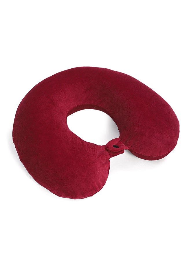 Ultra Soft Memory Foam Cushion U-Shaped Neck Pillow For Travel| Neck Support Pillow For Pain Relief, Red, 20 X 20 X 10 Cm